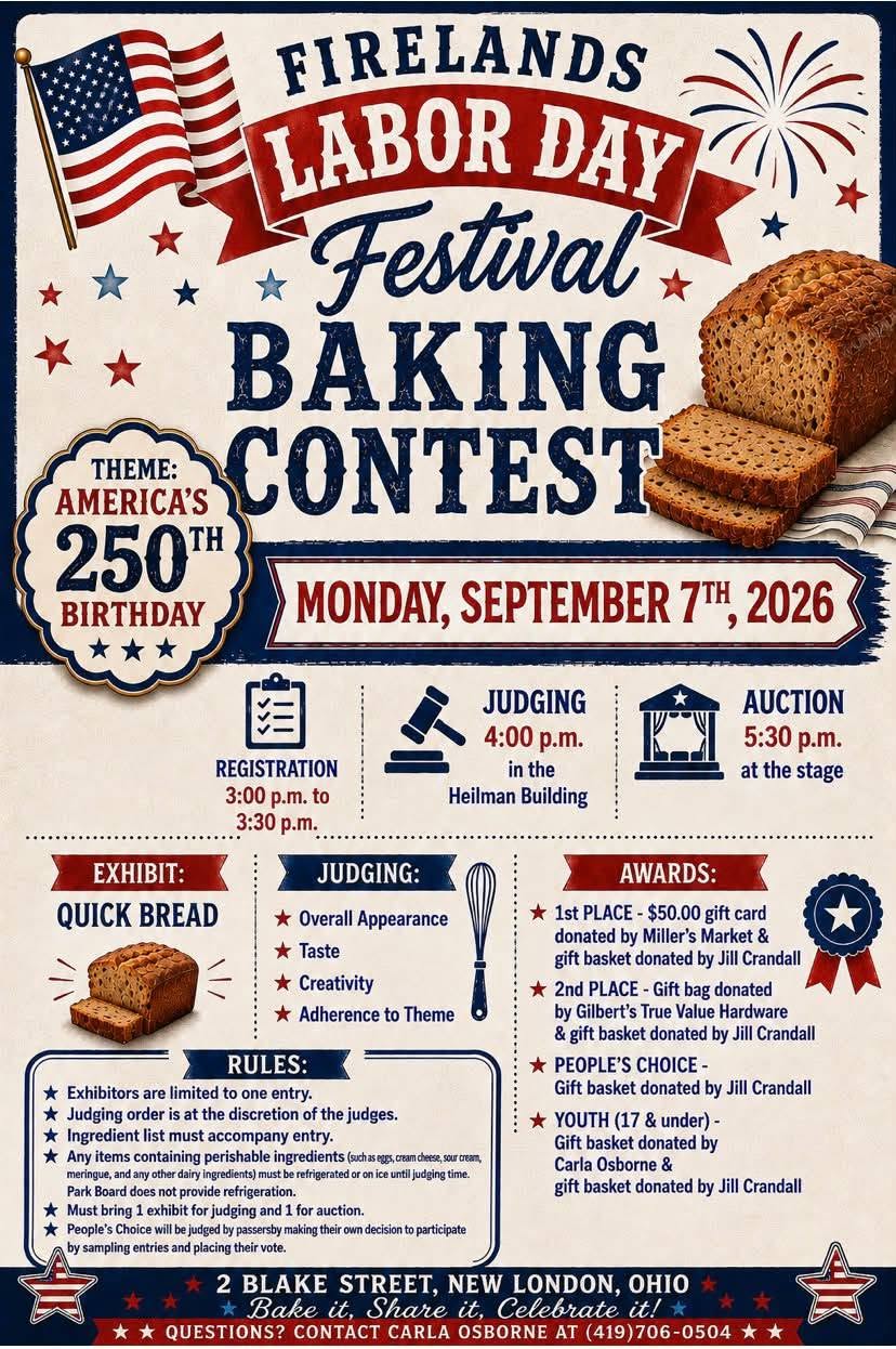 Labor Day Baking Contest Flyer